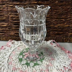 Block 24% Full Lead Crystal Tulip Garden Footed Hurricane/Vase